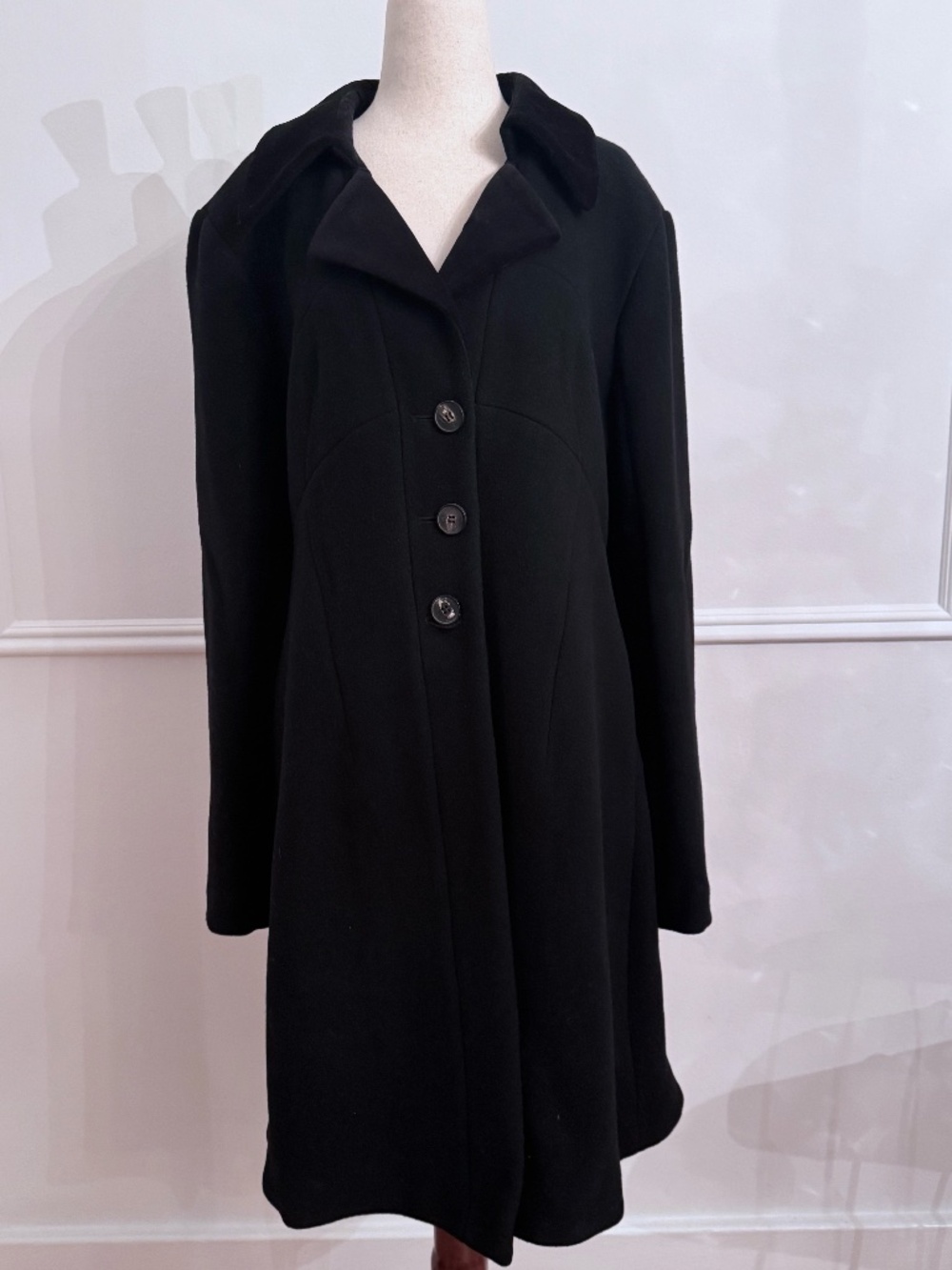 McQ Alexander McQueen NWT Archive 2014 Black Structured Wool Overcoat IT48